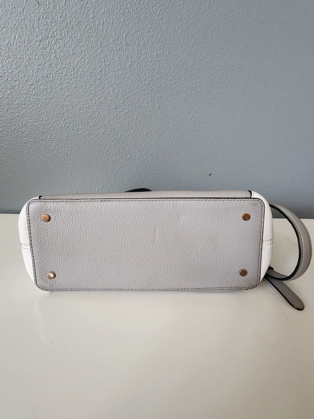 Kate Spade Jackson Medium Triple Compartment Satchel Soft Taupe Pure White Black